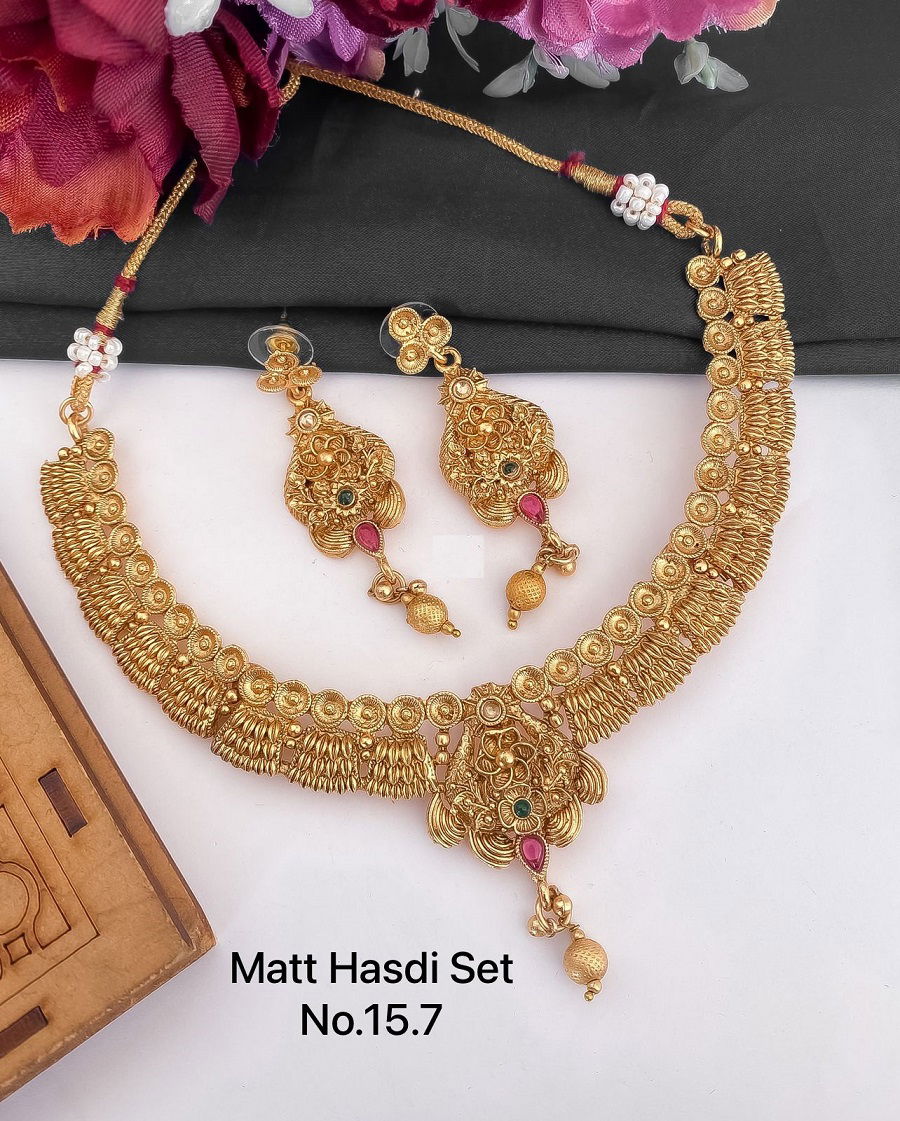 Rajwadi Style Matte Hasdi jewellery Set Catalog